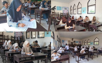 Sukses Digelar, Ujian Madrasah MTsN 3 Lombok Barat Berlangsung Tertib