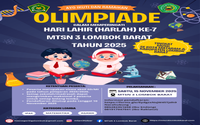 Wujudkan Generasi Berprestasi, MTsN 3 Lombok Barat Gelar Olimpiade SD/MI di Momen Harlah ke-7